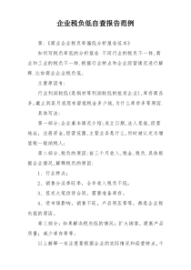 企业税负低自查报告范例