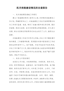 机关效能建设情况的自查报告