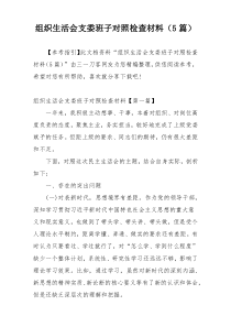 组织生活会支委班子对照检查材料（5篇）