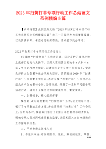 2023年扫黄打非专项行动工作总结范文范例精编5篇