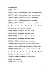 会计英语 词汇