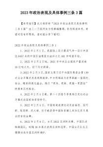 2023年政治表现及具体事例三条3篇