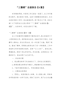 “三整顿”自查报告【4篇】