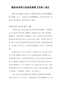 德智体美等方面表现集聚【范例4篇】