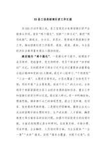 XX县工信局招商引资工作汇报