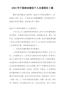 2023年干部政治建设个人自查报告3篇