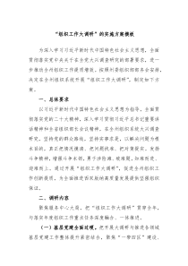 组织工作大调研的实施方案模板