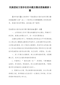 民族团结方面存在的问题及整改措施最新5篇