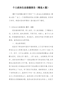 个人政治生态画像报告（精选4篇）