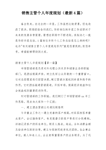 销售主管个人年度规划（最新4篇）