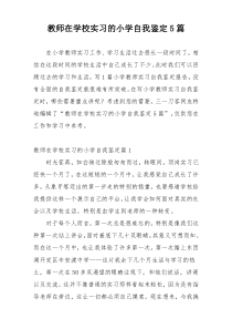 教师在学校实习的小学自我鉴定5篇