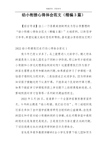 幼小衔接心得体会范文（精编3篇）