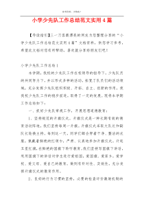 小学少先队工作总结范文实用4篇
