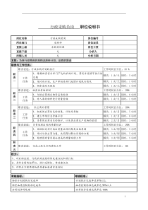 某服装生产企业行政采购员职位说明书