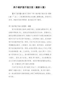 两个维护强不强方面（最新5篇）