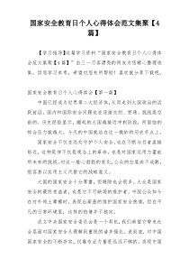 国家安全教育日个人心得体会范文集聚【4篇】