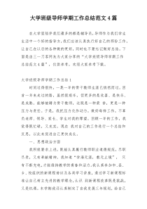 大学班级导师学期工作总结范文4篇