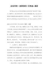 业务员的（述职报告）【热选4篇】