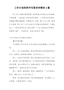 工作计划范例书写要求有哪些4篇