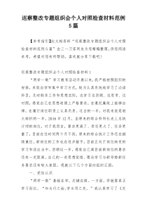 巡察整改专题组织会个人对照检查材料范例5篇