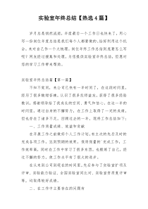 实验室年终总结【热选4篇】