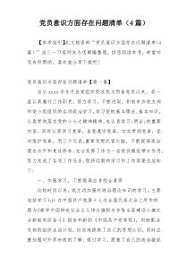 党员意识方面存在问题清单（4篇）