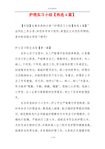 护理实习小结【热选4篇】