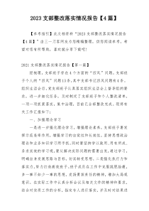 2023支部整改落实情况报告【4篇】