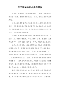 关于服装的社会实践报告