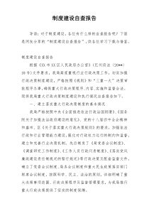 制度建设自查报告