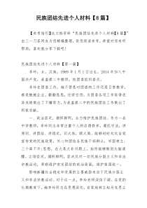 民族团结先进个人材料【8篇】