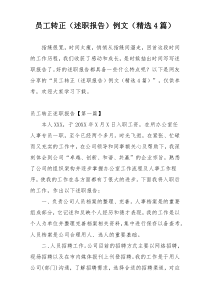 员工转正（述职报告）例文（精选4篇）