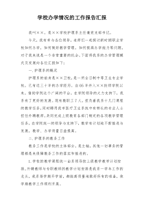 学校办学情况的工作报告汇报