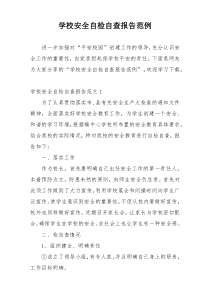 学校安全自检自查报告范例