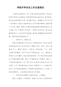 学校开学安全工作自查报告