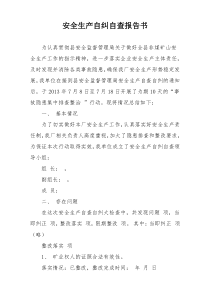 安全生产自纠自查报告书