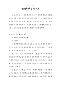 精编年终总结5篇