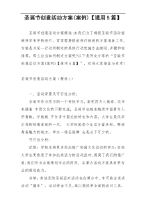 圣诞节创意活动方案(案例)【通用5篇】