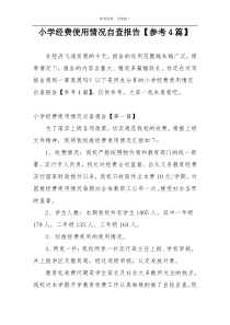 小学经费使用情况自查报告【参考4篇】