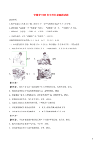 安徽省2018年中考化学真题试题（含解析）