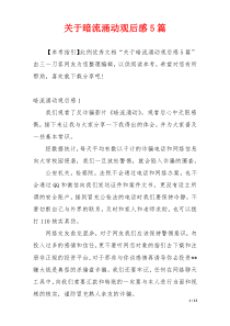 关于暗流涌动观后感5篇