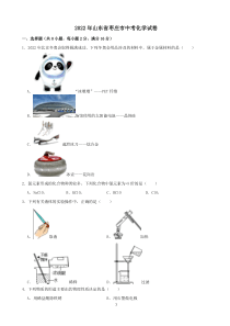 2022年山东省枣庄市中考化学真题