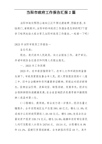 当阳市政府工作报告汇报2篇