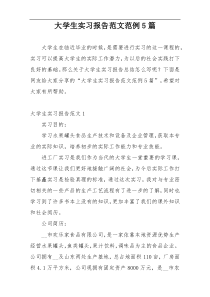 大学生实习报告范文范例5篇