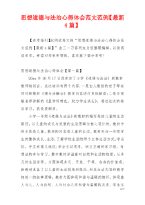 思想道德与法治心得体会范文范例【最新4篇】