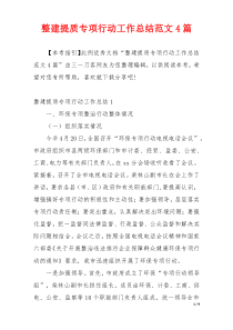 整建提质专项行动工作总结范文4篇
