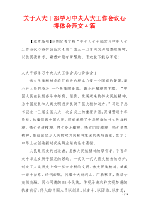 关于人大干部学习中央人大工作会议心得体会范文4篇
