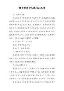 体育类社会实践报告范例