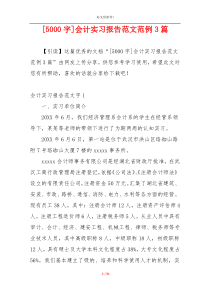 [5000字]会计实习报告范文范例3篇