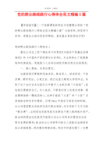 党的群众路线践行心得体会范文精编5篇